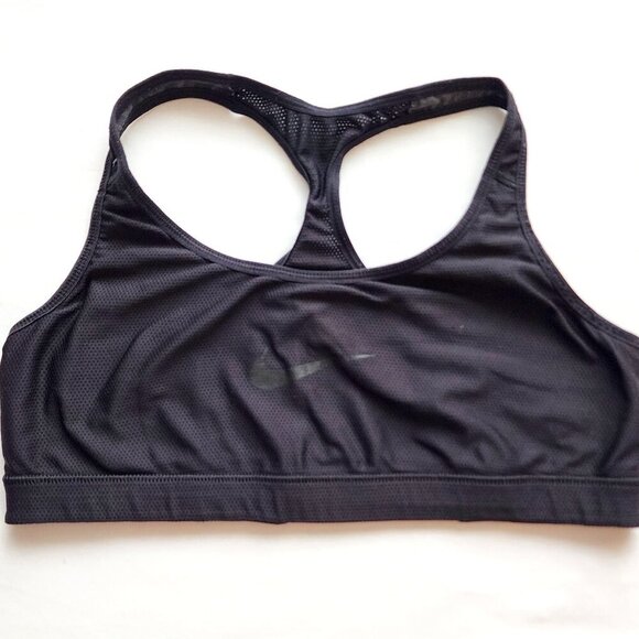 Nike Women's Reversible Sports Bra SZ L Low Impact Gray Black 548541-032 Dri-Fit - Picture 1 of 4